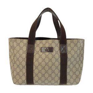 Gucci Beige Brown GG Supreme Canvas Tote